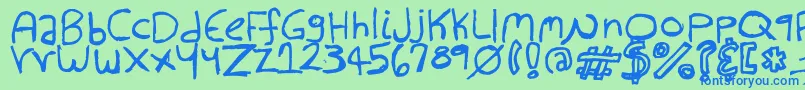 HollowHills Font – Blue Fonts on Green Background