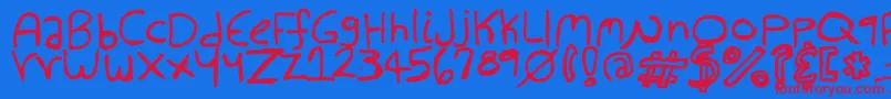 HollowHills Font – Red Fonts on Blue Background