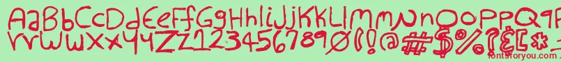 HollowHills Font – Red Fonts on Green Background