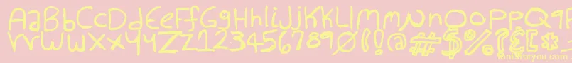 HollowHills Font – Yellow Fonts on Pink Background