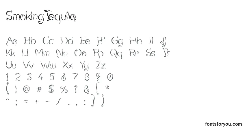 Czcionka SmokingTequila – alfabet, cyfry, specjalne znaki