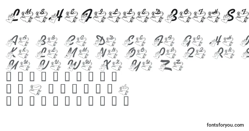 A fonte LmsHeFilledBothStockings – alfabeto, números, caracteres especiais
