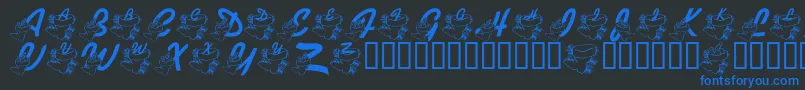 LmsHeFilledBothStockings Font – Blue Fonts on Black Background