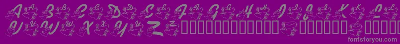 LmsHeFilledBothStockings Font – Gray Fonts on Purple Background