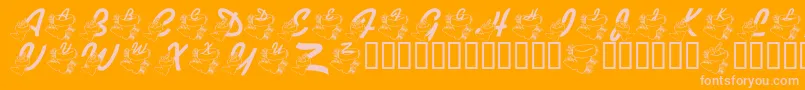 LmsHeFilledBothStockings Font – Pink Fonts on Orange Background