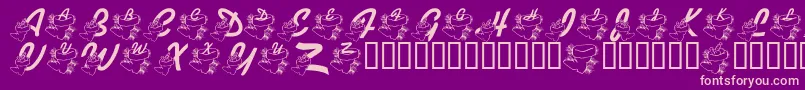 LmsHeFilledBothStockings Font – Pink Fonts on Purple Background
