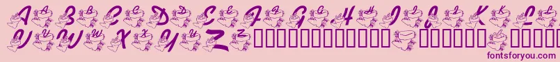 LmsHeFilledBothStockings Font – Purple Fonts on Pink Background