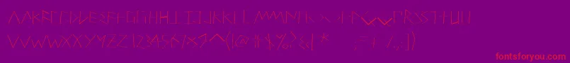 PetitixthreecalligLight Font – Red Fonts on Purple Background