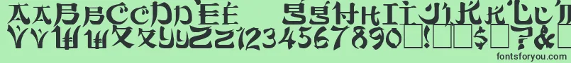Dickchamberlainsdeathf Font – Black Fonts on Green Background