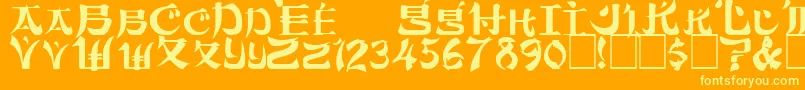 Dickchamberlainsdeathf Font – Yellow Fonts on Orange Background