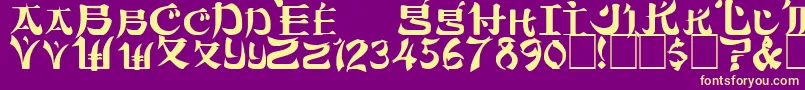 Dickchamberlainsdeathf Font – Yellow Fonts on Purple Background