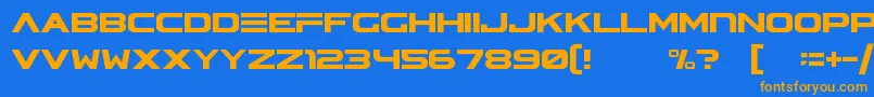 AsteraV2-Schriftart – Orangefarbene Schriften auf blauem Hintergrund