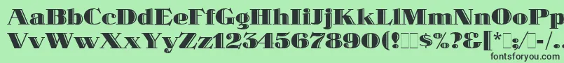 フォントSpotlightLetPlain.1.0 – 緑の背景に黒い文字