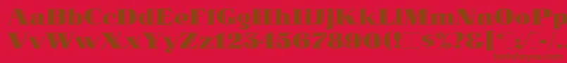 SpotlightLetPlain.1.0 Font – Brown Fonts on Red Background
