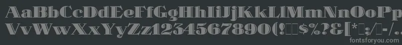 Lisätietoja SpotlightLetPlain.1.0-fontista SpotlightLetPlain.1.0-fontti – harmaat kirjasimet mustalla taustalla
