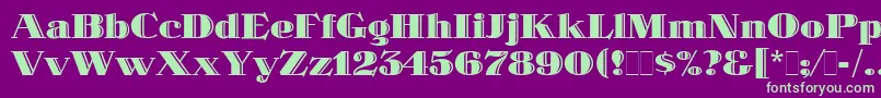 Czcionka SpotlightLetPlain.1.0 – zielone czcionki na fioletowym tle