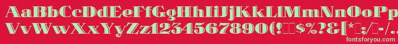 SpotlightLetPlain.1.0 Font – Green Fonts on Red Background