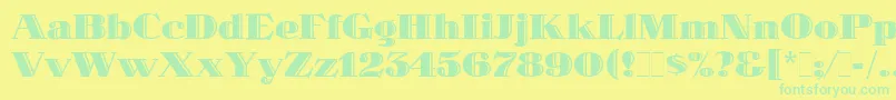 SpotlightLetPlain.1.0 Font – Green Fonts on Yellow Background