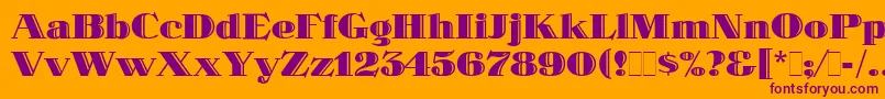 SpotlightLetPlain.1.0 Font – Purple Fonts on Orange Background