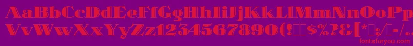 SpotlightLetPlain.1.0 Font – Red Fonts on Purple Background