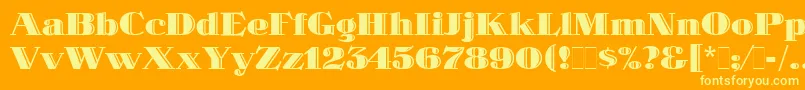 SpotlightLetPlain.1.0-Schriftart – Gelbe Schriften auf orangefarbenem Hintergrund