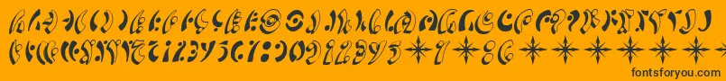 SfFedoraSymbols Font – Black Fonts on Orange Background