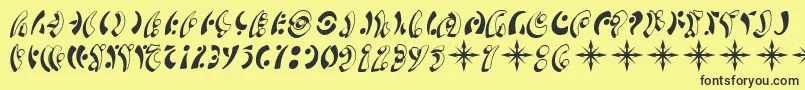 Шрифт SfFedoraSymbols – чёрные шрифты на жёлтом фоне