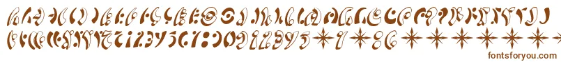 SfFedoraSymbols-fontti – ruskeat fontit valkoisella taustalla
