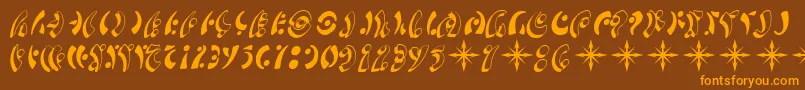 SfFedoraSymbols Font – Orange Fonts on Brown Background