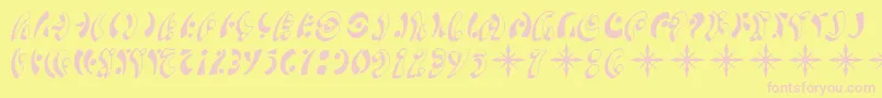 フォントSfFedoraSymbols – ピンクのフォント、黄色の背景