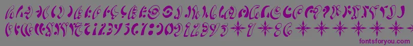 フォントSfFedoraSymbols – 紫色のフォント、灰色の背景