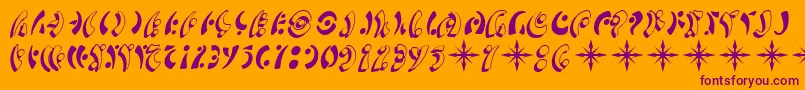 SfFedoraSymbols Font – Purple Fonts on Orange Background