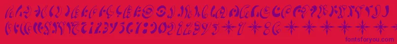 SfFedoraSymbols-Schriftart – Violette Schriften auf rotem Hintergrund
