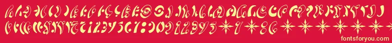 SfFedoraSymbols Font – Yellow Fonts on Red Background