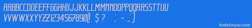 BeholderItalic Font – Pink Fonts on Blue Background