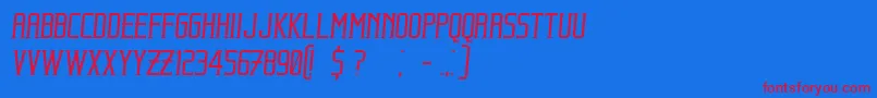 BeholderItalic Font – Red Fonts on Blue Background