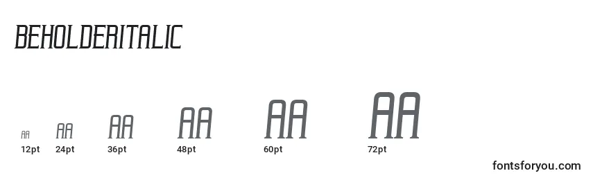 BeholderItalic Font Sizes
