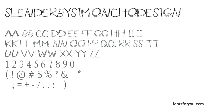 Schriftart SlenderBySimonchoDesign – Alphabet, Zahlen, spezielle Symbole