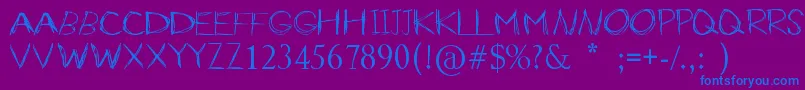 SlenderBySimonchoDesign Font – Blue Fonts on Purple Background