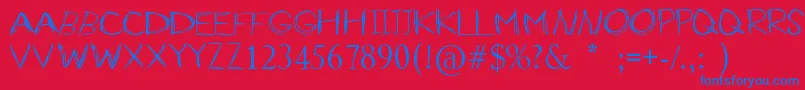 SlenderBySimonchoDesign Font – Blue Fonts on Red Background