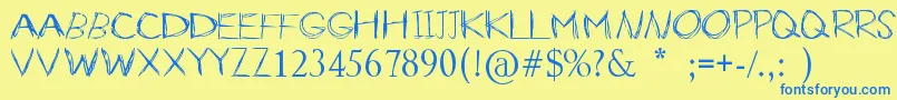 Police SlenderBySimonchoDesign – polices bleues sur fond jaune