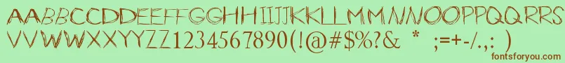 SlenderBySimonchoDesign Font – Brown Fonts on Green Background