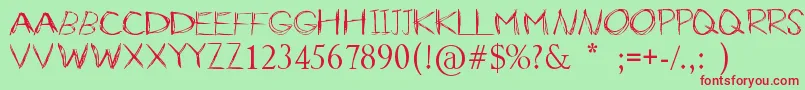 SlenderBySimonchoDesign Font – Red Fonts on Green Background