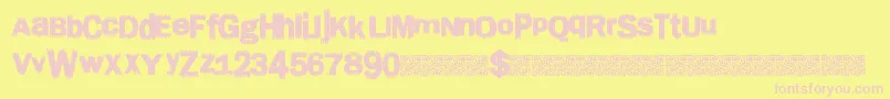 Chronicdeal Font – Pink Fonts on Yellow Background