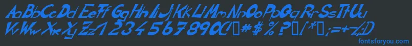 CirclineItalic Font – Blue Fonts on Black Background