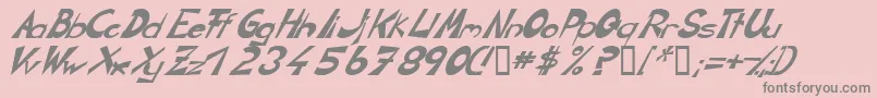CirclineItalic-fontti – harmaat kirjasimet vaaleanpunaisella taustalla