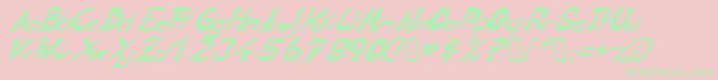 CirclineItalic Font – Green Fonts on Pink Background
