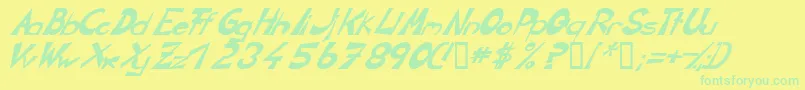 CirclineItalic Font – Green Fonts on Yellow Background
