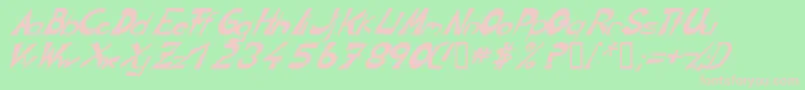 CirclineItalic Font – Pink Fonts on Green Background