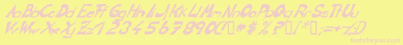 CirclineItalic Font – Pink Fonts on Yellow Background